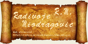 Radivoje Miodragović vizit kartica